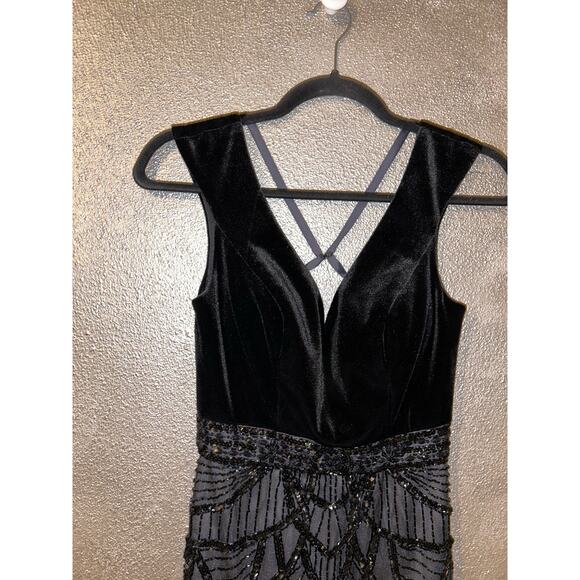 Tiffany Homecoming Prom New Years Black Sequin Beaded #27222 Cocktail Dress - Picture 5 of 7